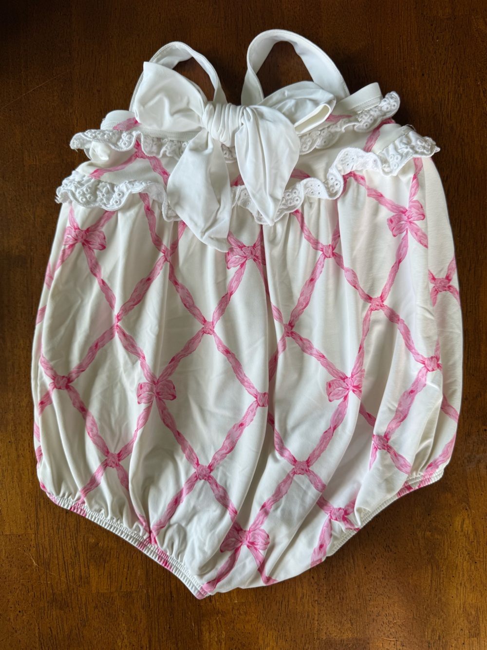 The Beaufort Bonnet Company White and Pink Girls' One-Piece Swimsuit